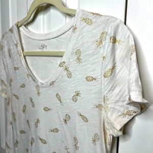 LOFT Gold Foil Pineapple Tee
